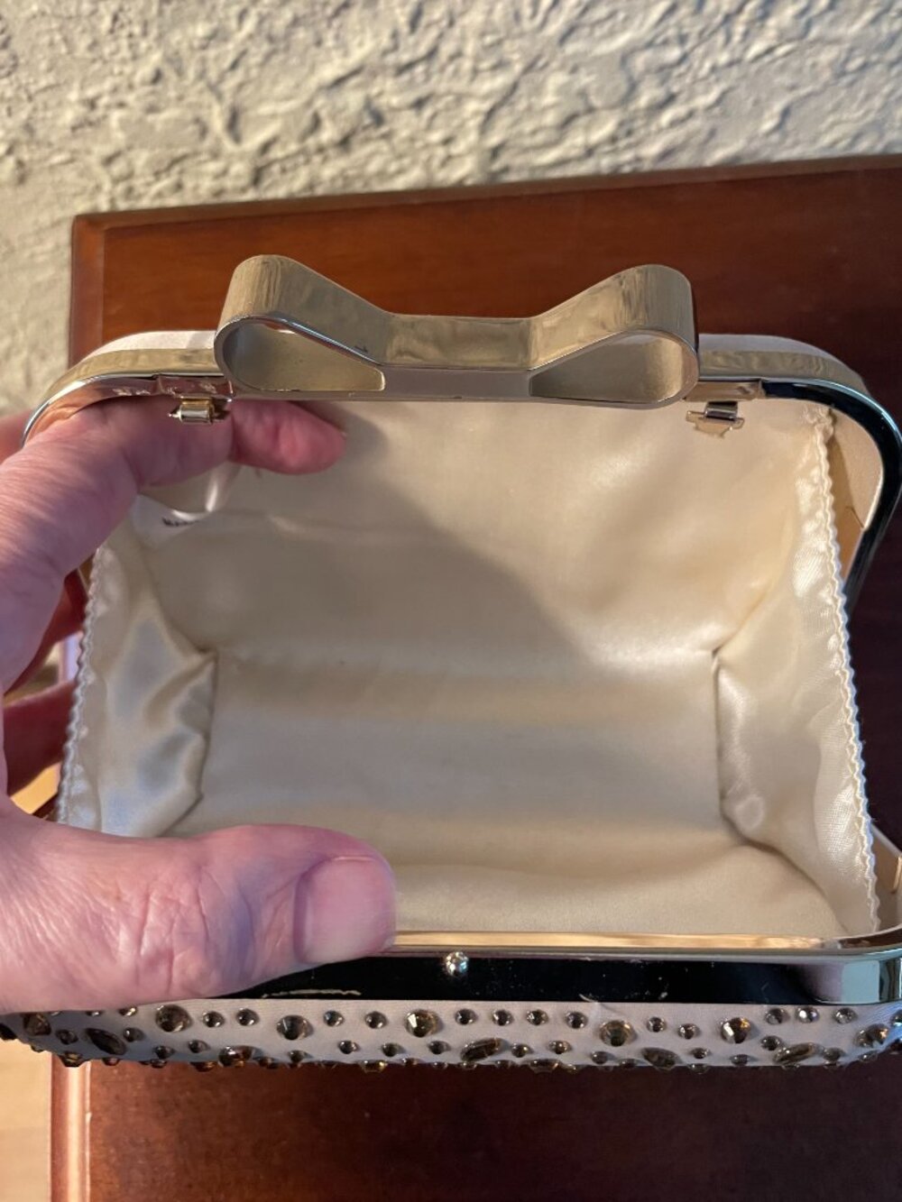 Gold Rhinestone Hard Shell Evening Clutch - Picture 8 of 8